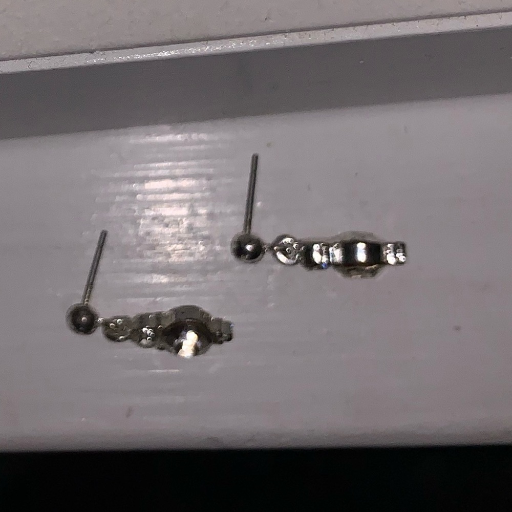 Dainty Duo Rhinestone Earrings - Picture 4 of 4